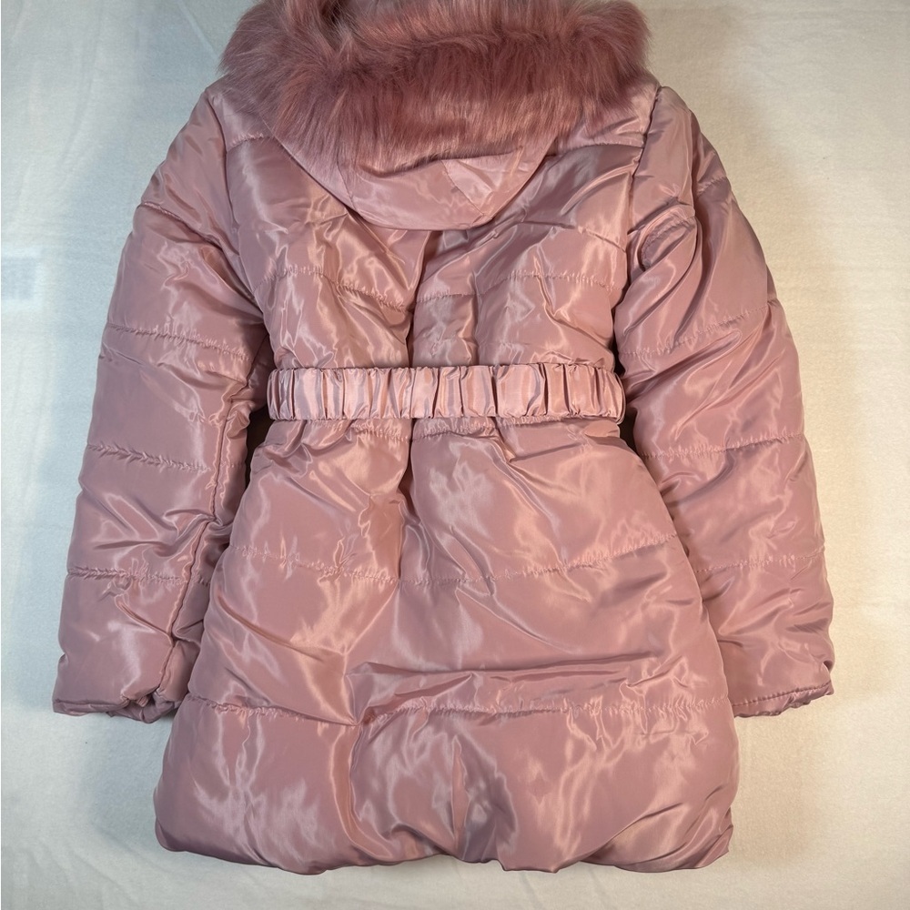 Young Girl's Zip-up with Snap Closured Hooded Pink Puffer Coat Size 3XL NWT - Picture 12 of 13